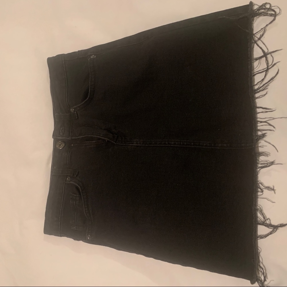Boohoo Black Denim Skirt